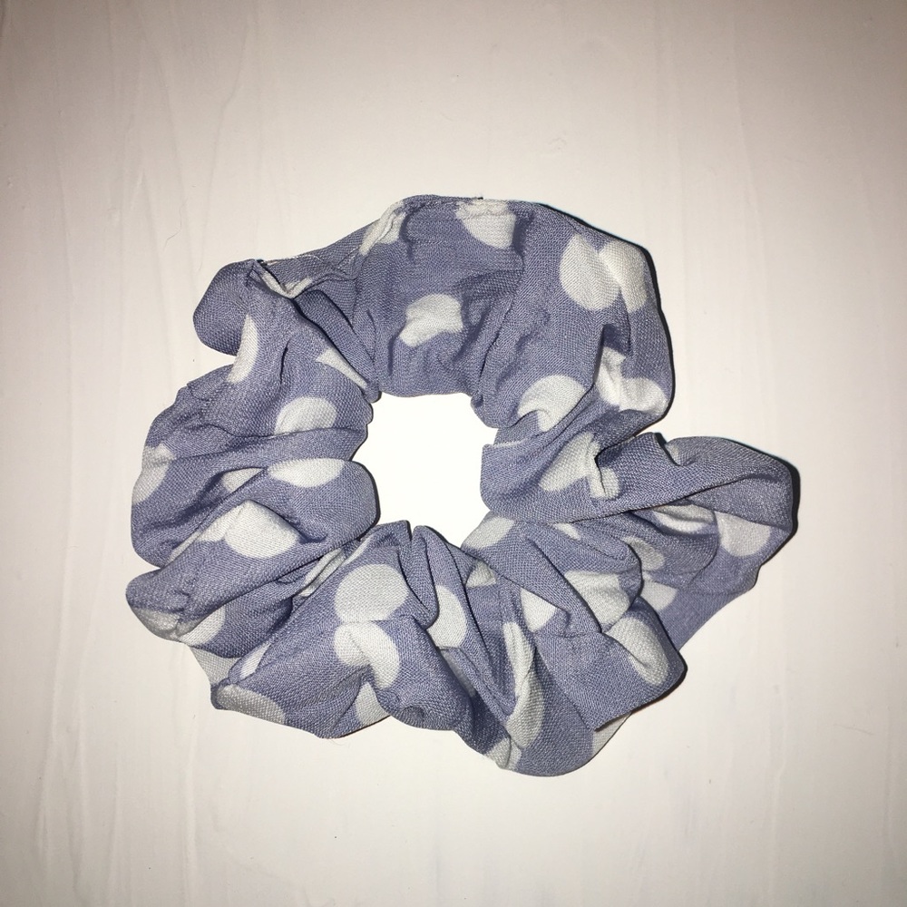 Blue Polka Dot Scrunchie